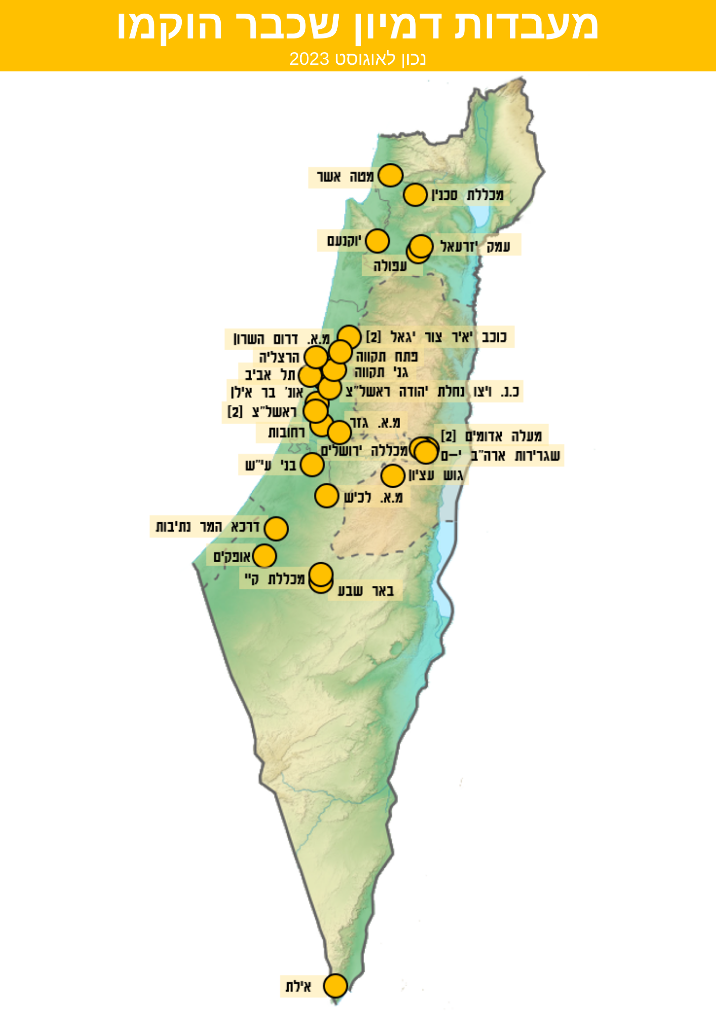 מפת מעבדות דמיון שכבר הוקמו נכון לאוגוסא 2023 מפת מעבדות דמיון שכבר הוקמו נכון לאוגוסא 2023